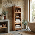 Handcrafted Wooden Bathroom Shelf With Four Tiers For Bathroom