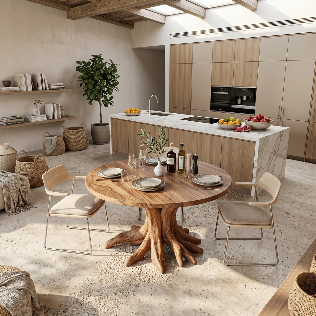 Handcrafted Wood Dining Table For Kitchen Interior
