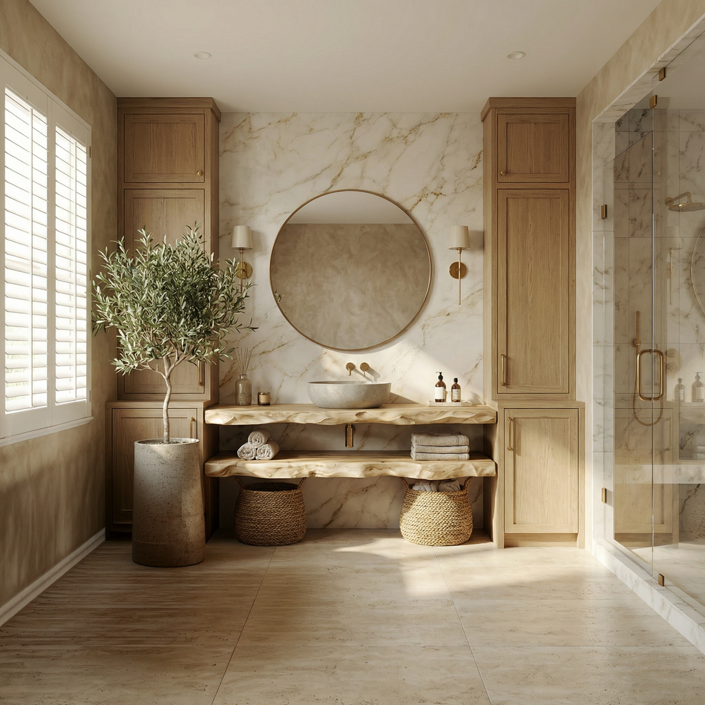 Mediterranean Floating Bathroom Vanity For Bathroom