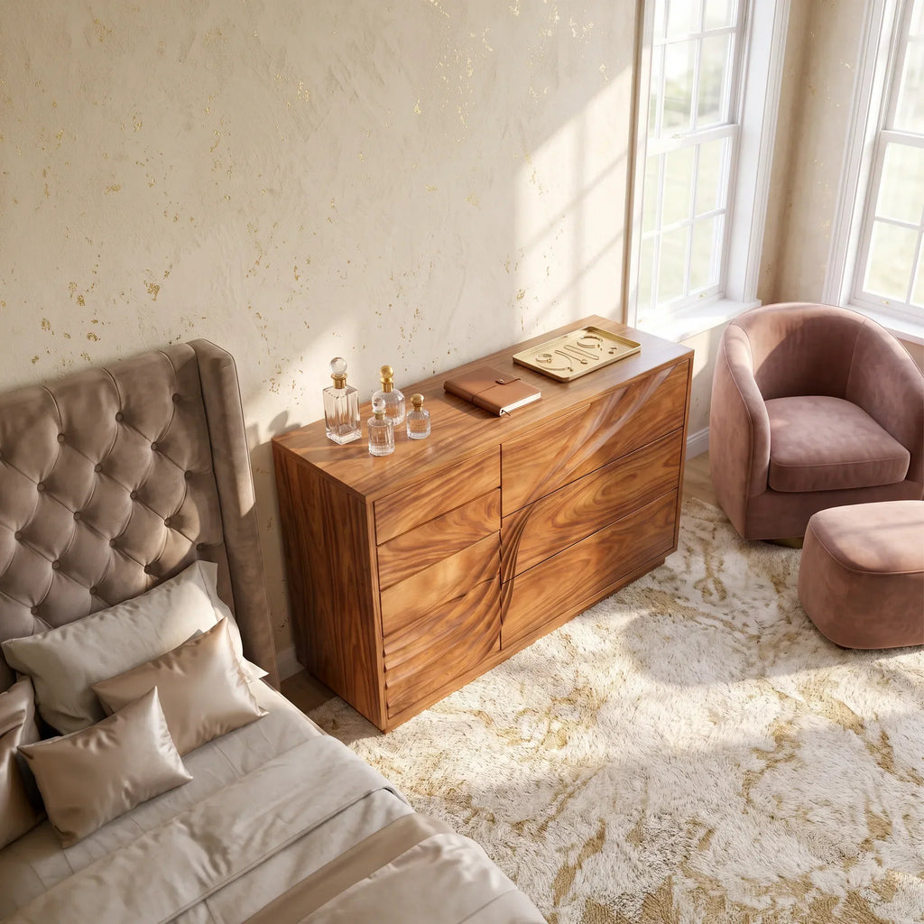 Contemporary Flowing Dresser Drawer For Bedroom Interior