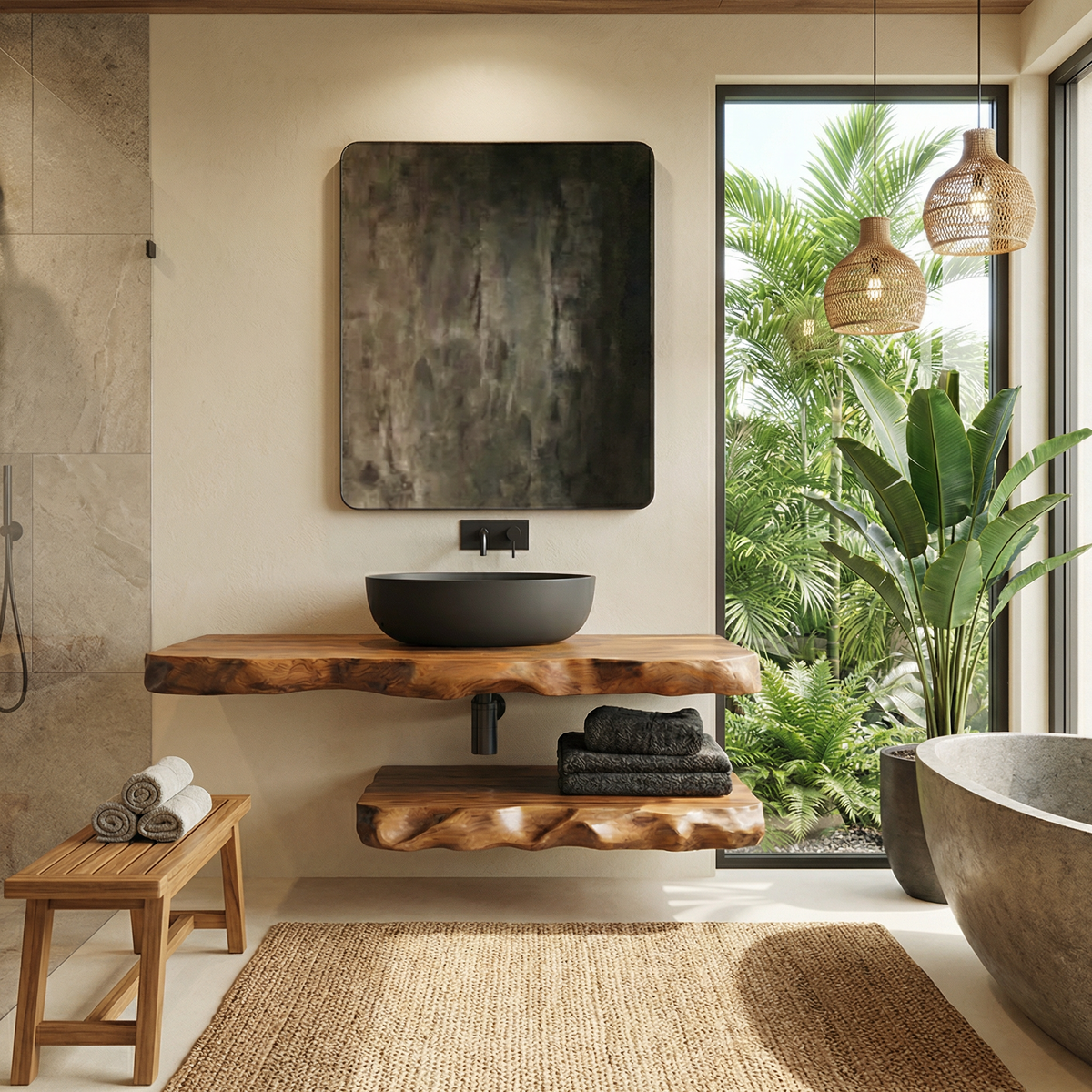 Industrial Live Edge Bathroom Vanity For Bathroom And Vanity