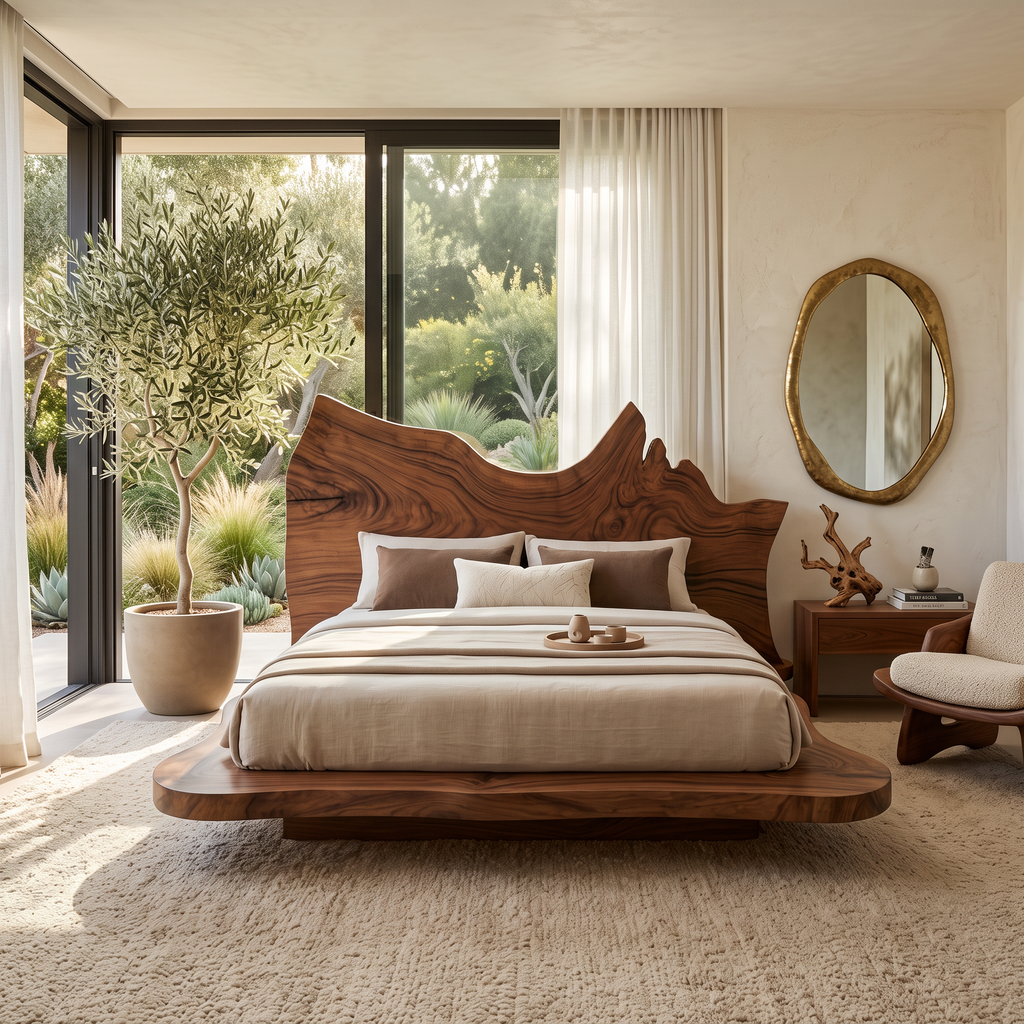 Contemporary Live Edge Bed Frame For Master Bedroom