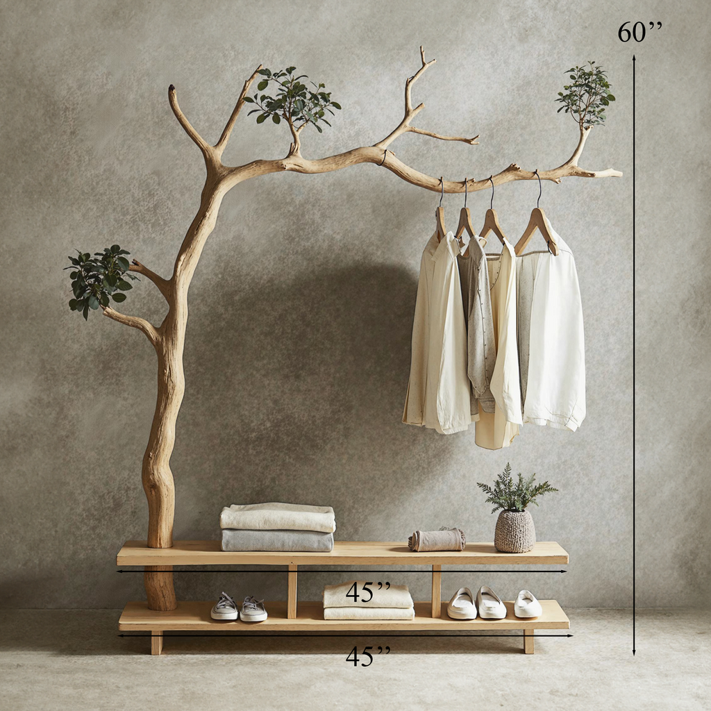 Driftwood Branch Coat Hanger Wall Mount Unique Towel Hook