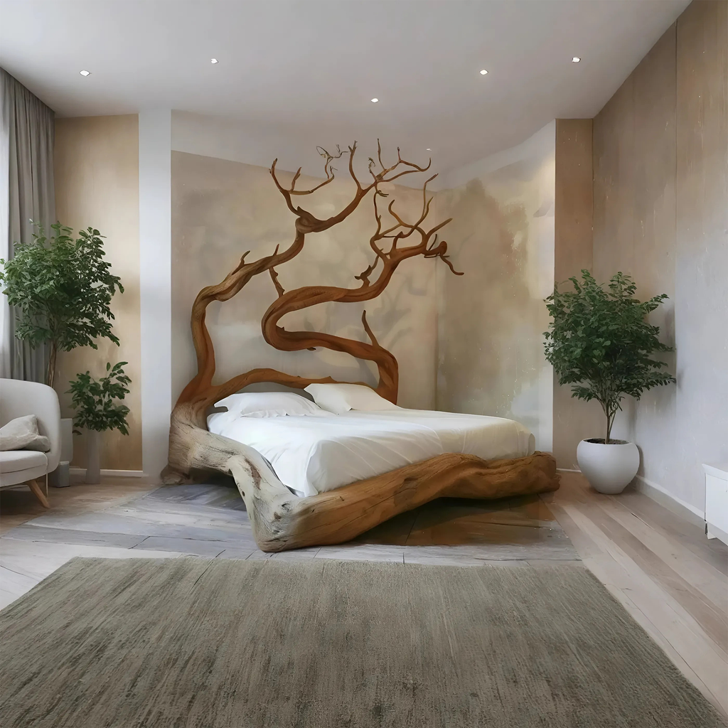 Backdrop Bed Frame Wood Furniture Handmade Decor Bedroom Valentine Gift