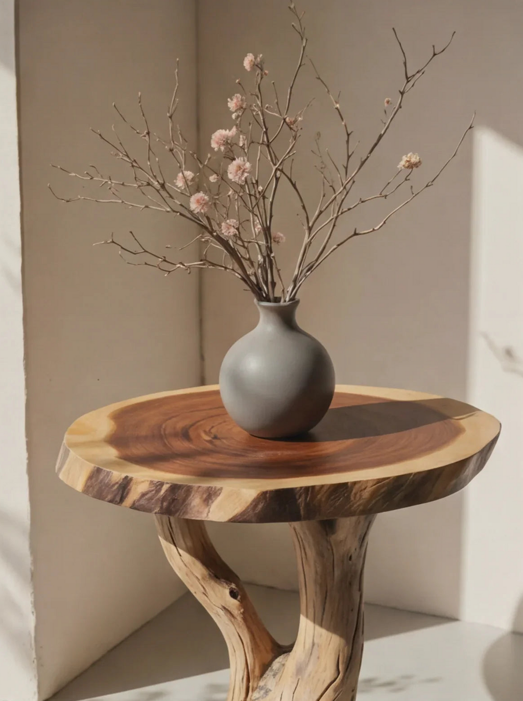 Rustic Live Edge End Table