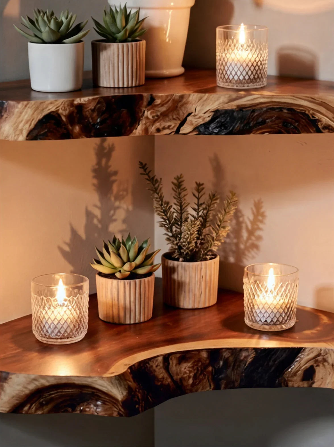 Rustic Corner Wall Shelf
