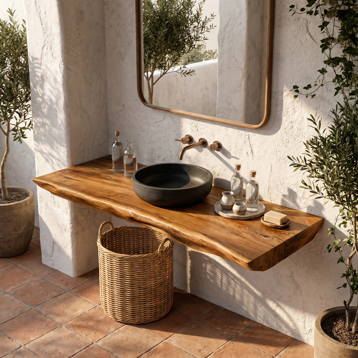 Rustic Organic Bathroom Vanity