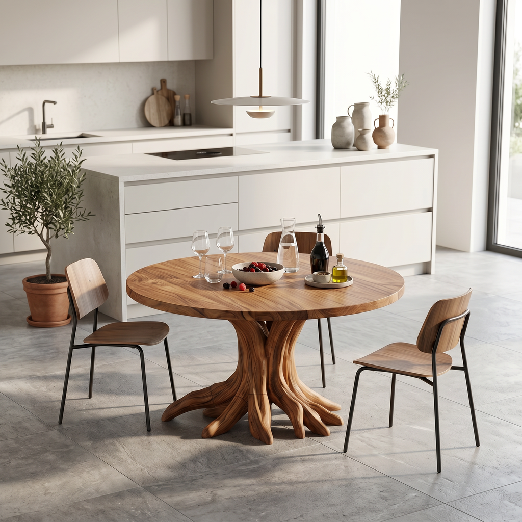 Handcrafted Wood Dining Table For Kitchen Interior
