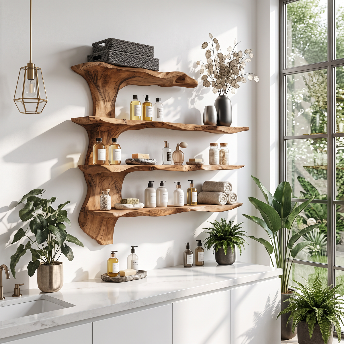 Kitchen Spice Rack Cabinet, Mid Century Monkeypod Wood Wall Storage