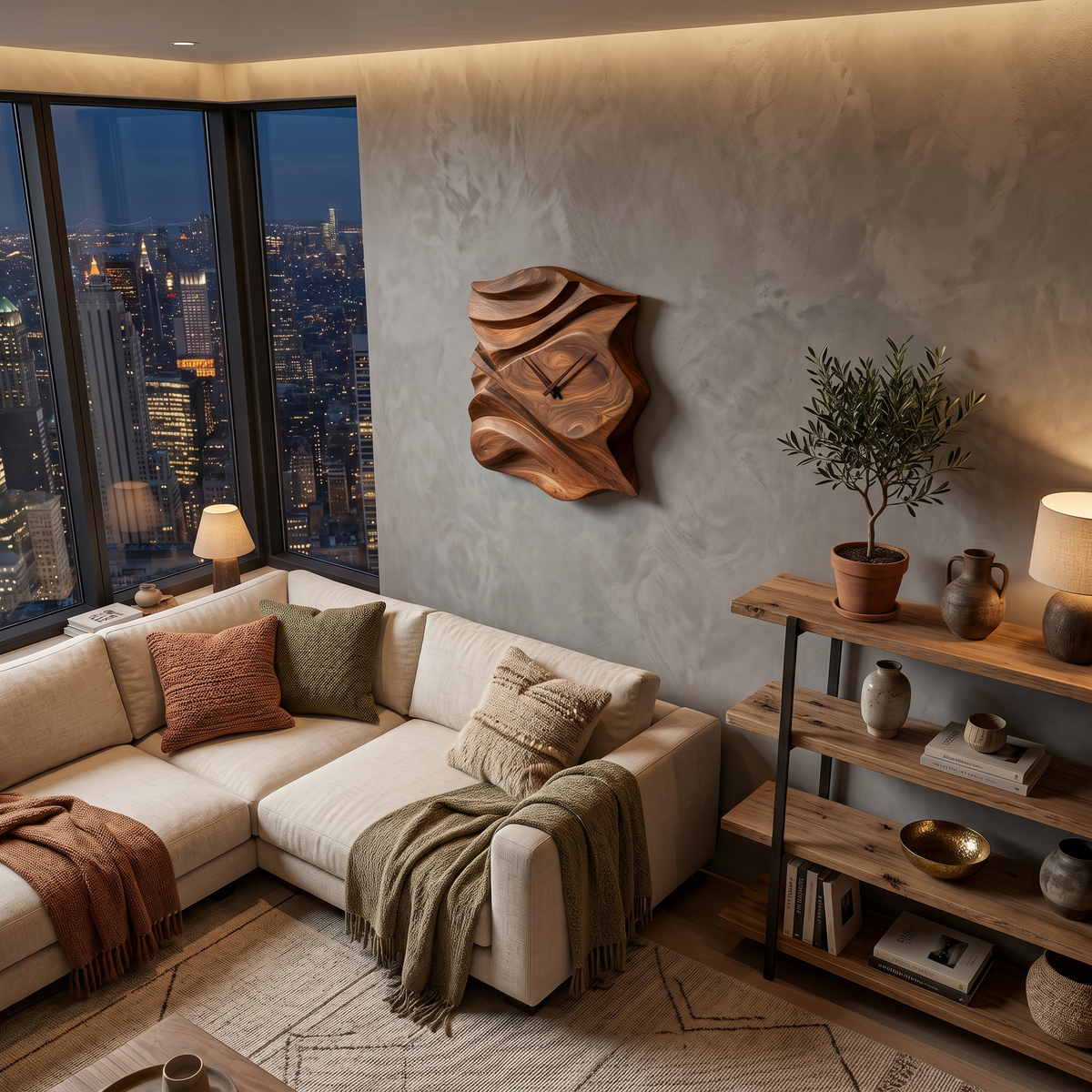 Contemporary Wooden Wall Clock