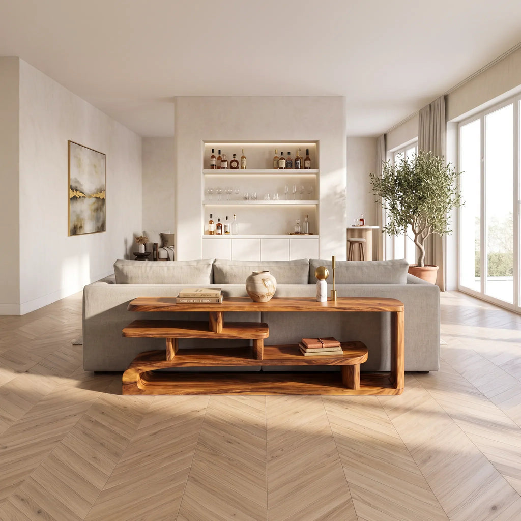 Contemporary Layered Console Table For Modern Hallway