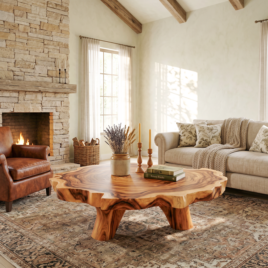Handcrafted Coffee Table For Rustic Room Aesthetic