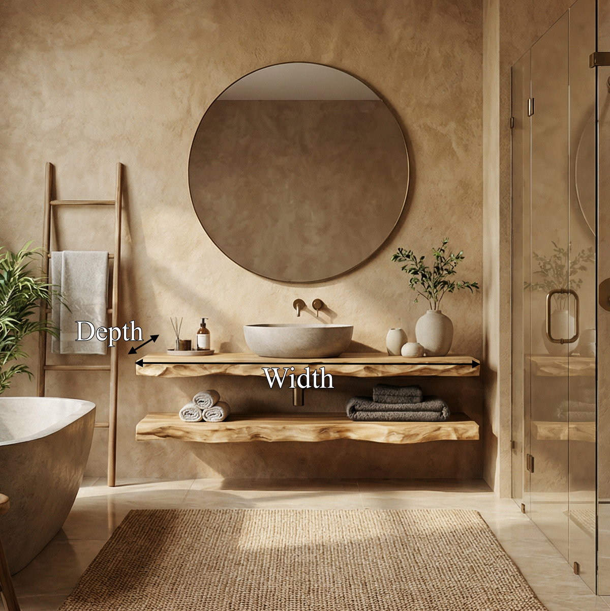 Mediterranean Floating Bathroom Vanity For Bathroom