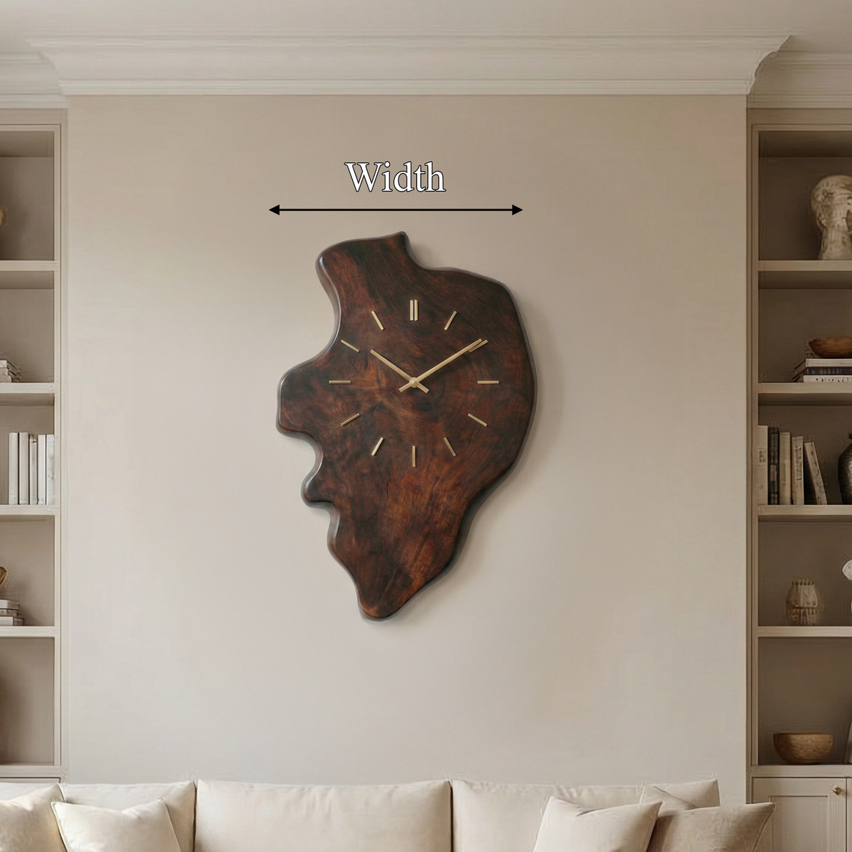 Handcrafted Live Edge Wood Wall Clock Living Room Wall