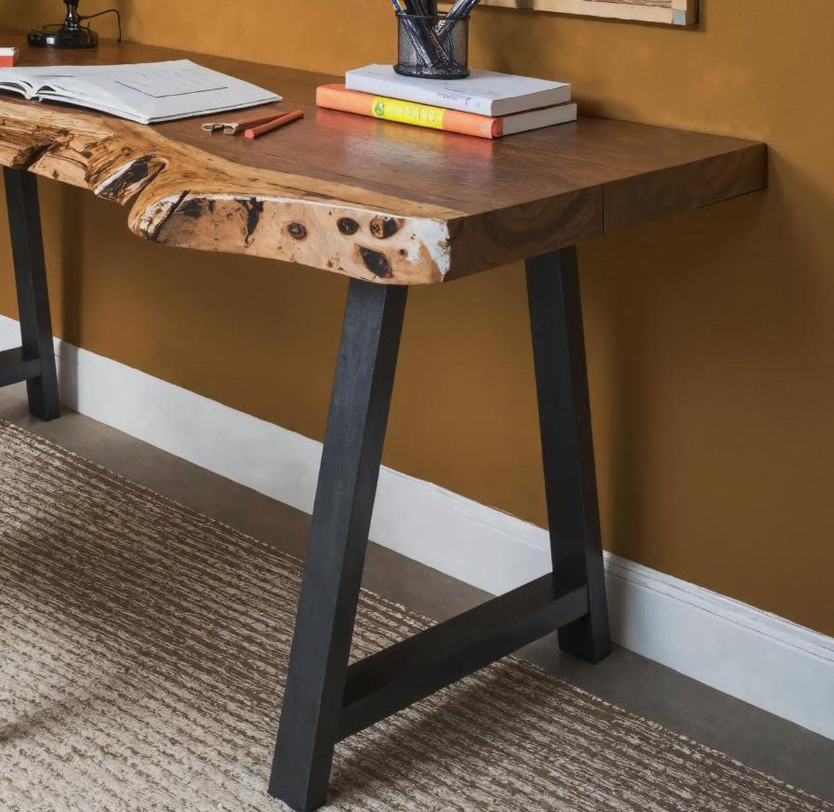 Handcrafted Solid Wood Desk For For Home Office Or Bedroom Corner