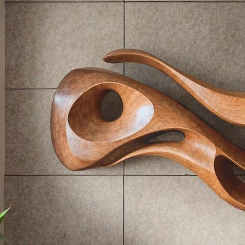 Abstract Wood Wall Art, Modern Sculptural Wall Decor for Living Room