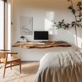 Wall Shelf for Desk Area, Rustic Solid Wood Floating Display Ledge