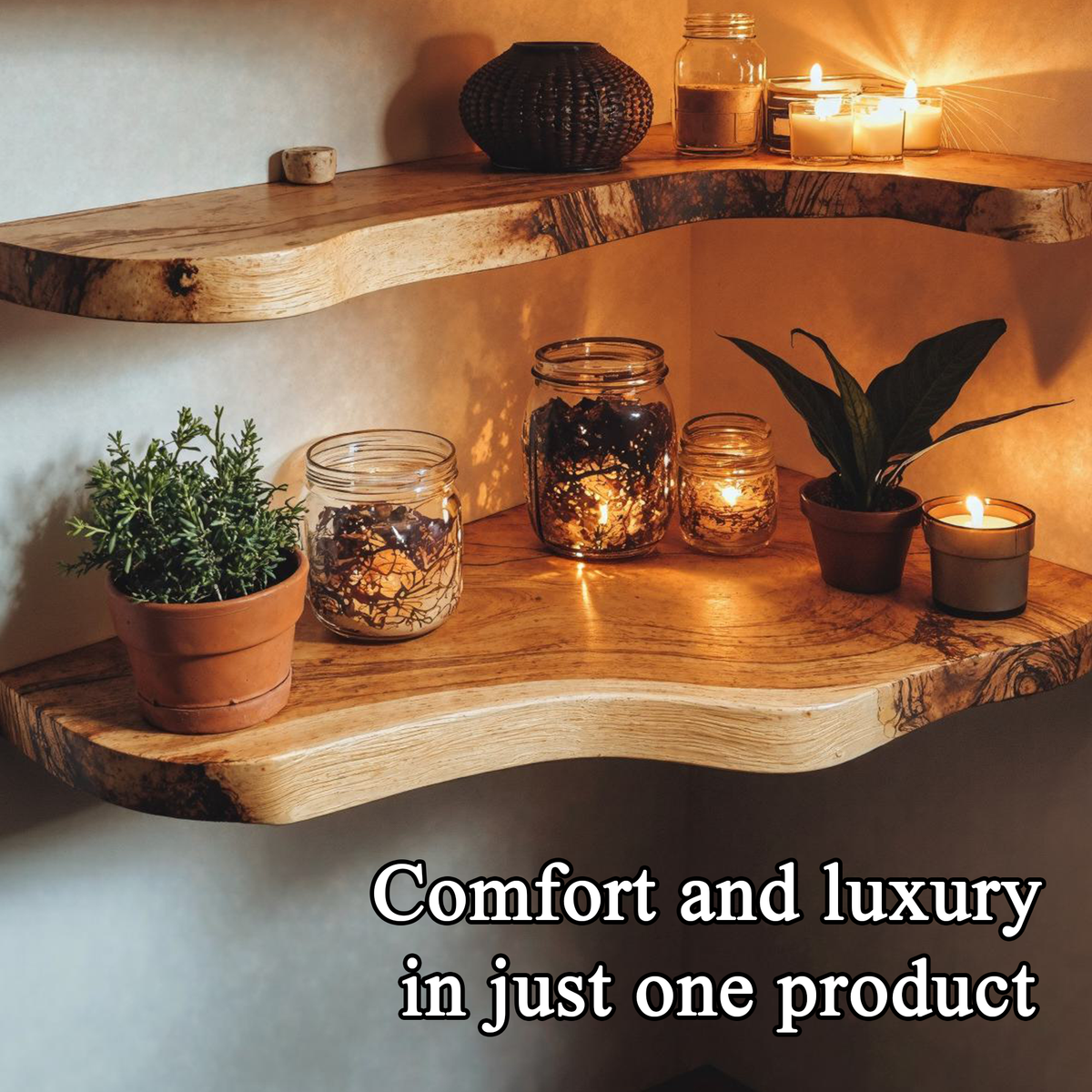 Live Edge Walnut Floating Shelves – Style 2