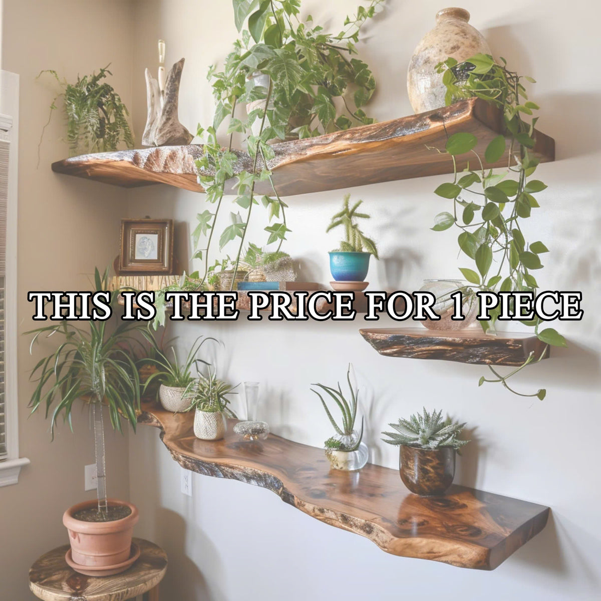 Live Edge Floating Shelf Wall Mount