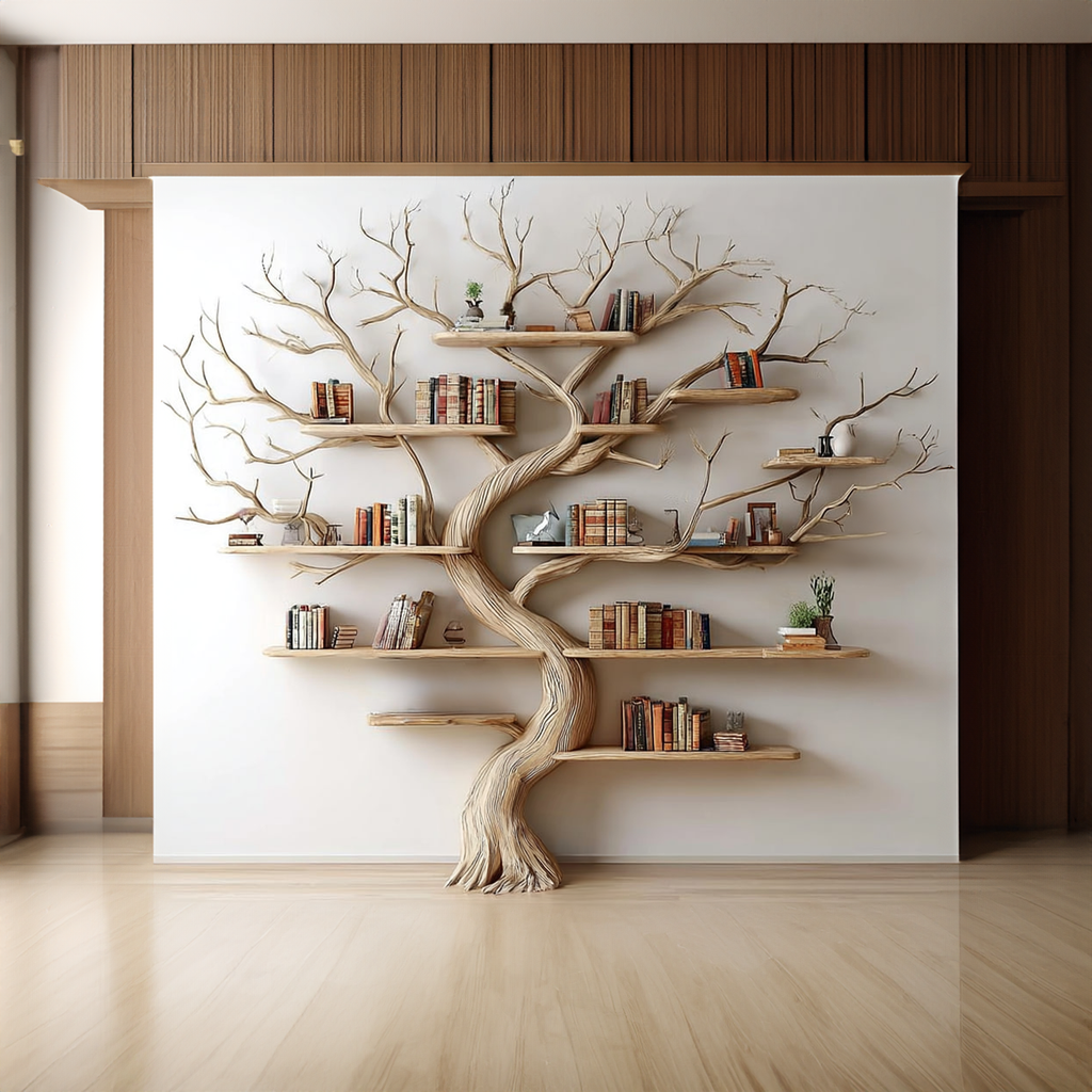 Tree Wall Bookshelf, Floating Branch Bookcase for Bedroom Lounge