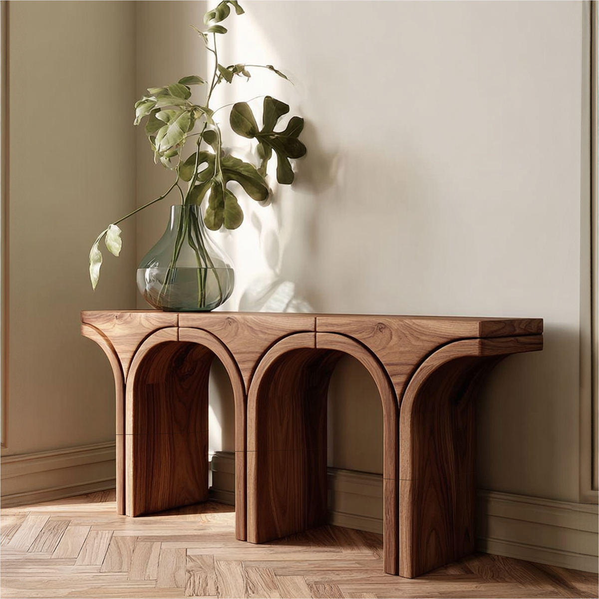 Mid Century Arch Console Table Living Room Entryway