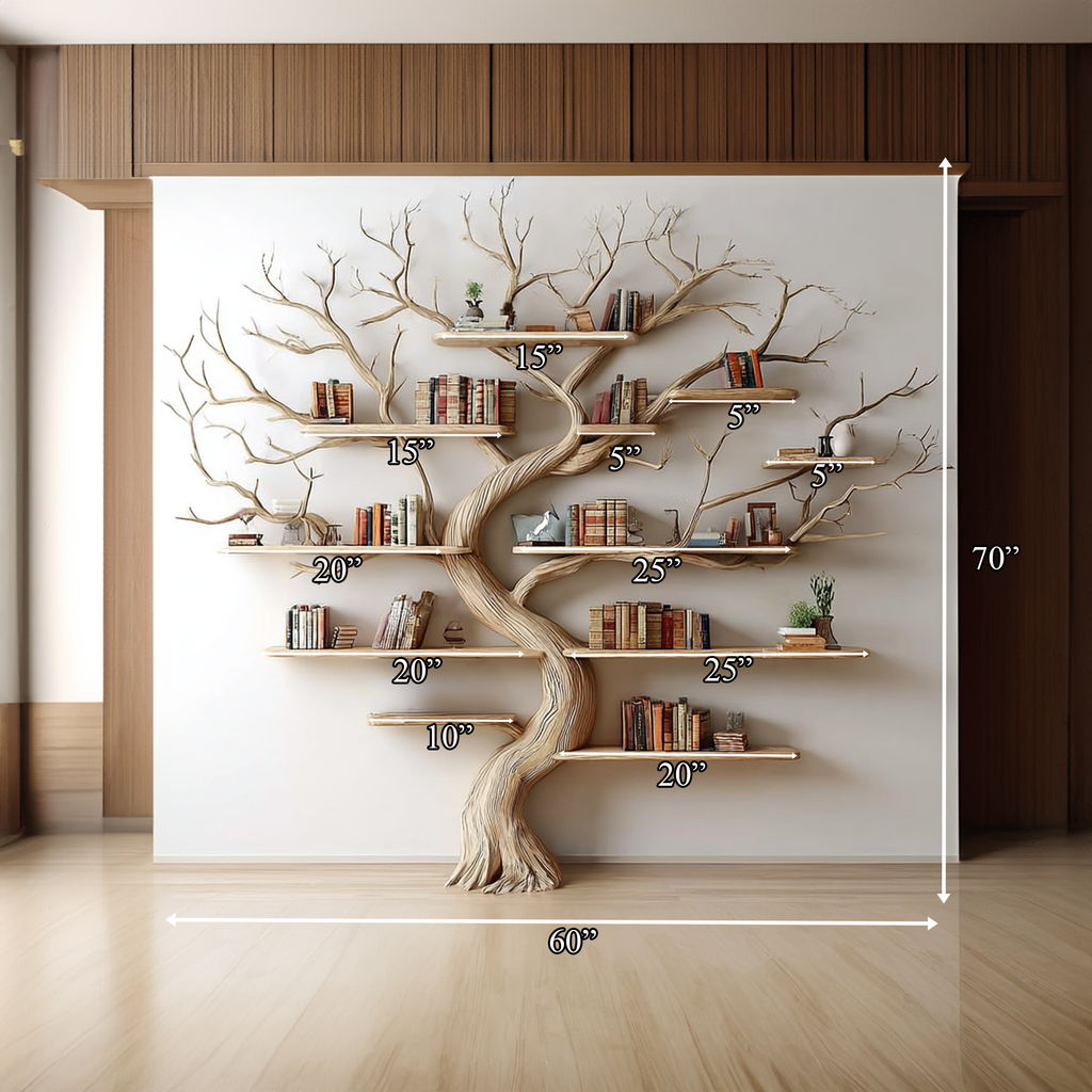 Tree Wall Bookshelf, Floating Branch Bookcase for Bedroom Lounge