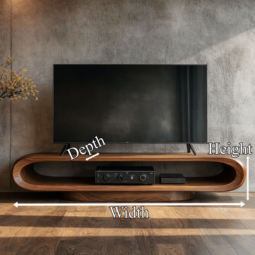 Artistic Curved TV Stand Entertainment Living Room And Lounge