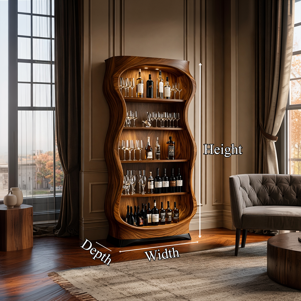 Luxury Wooden Wine Storage Cabinet Living Room