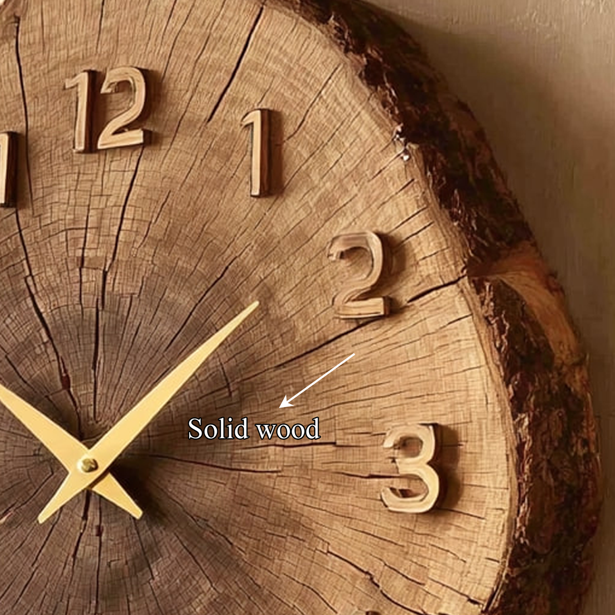 Rustic Timber Slice Wooden Wall Clock Entryway or Hallway