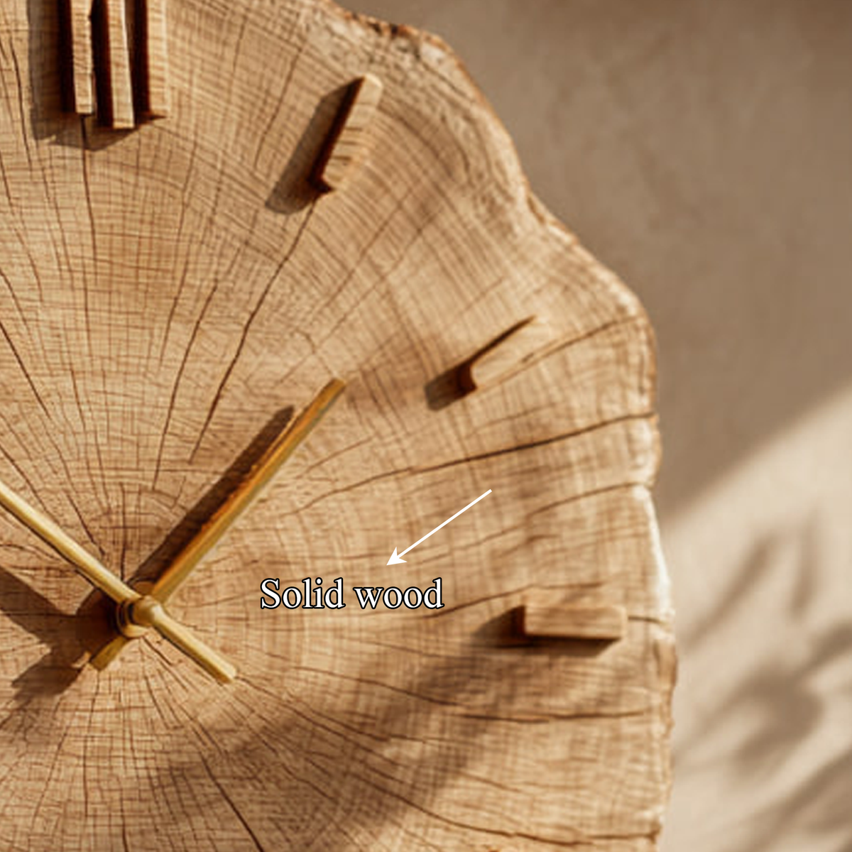 Rustic Natural Wood Grain Wall Clock, Handcrafted Round Tree Slice Clock