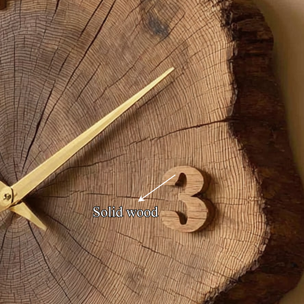 Rustic Tree Ring Wooden Wall Clock Hallway or Living Room
