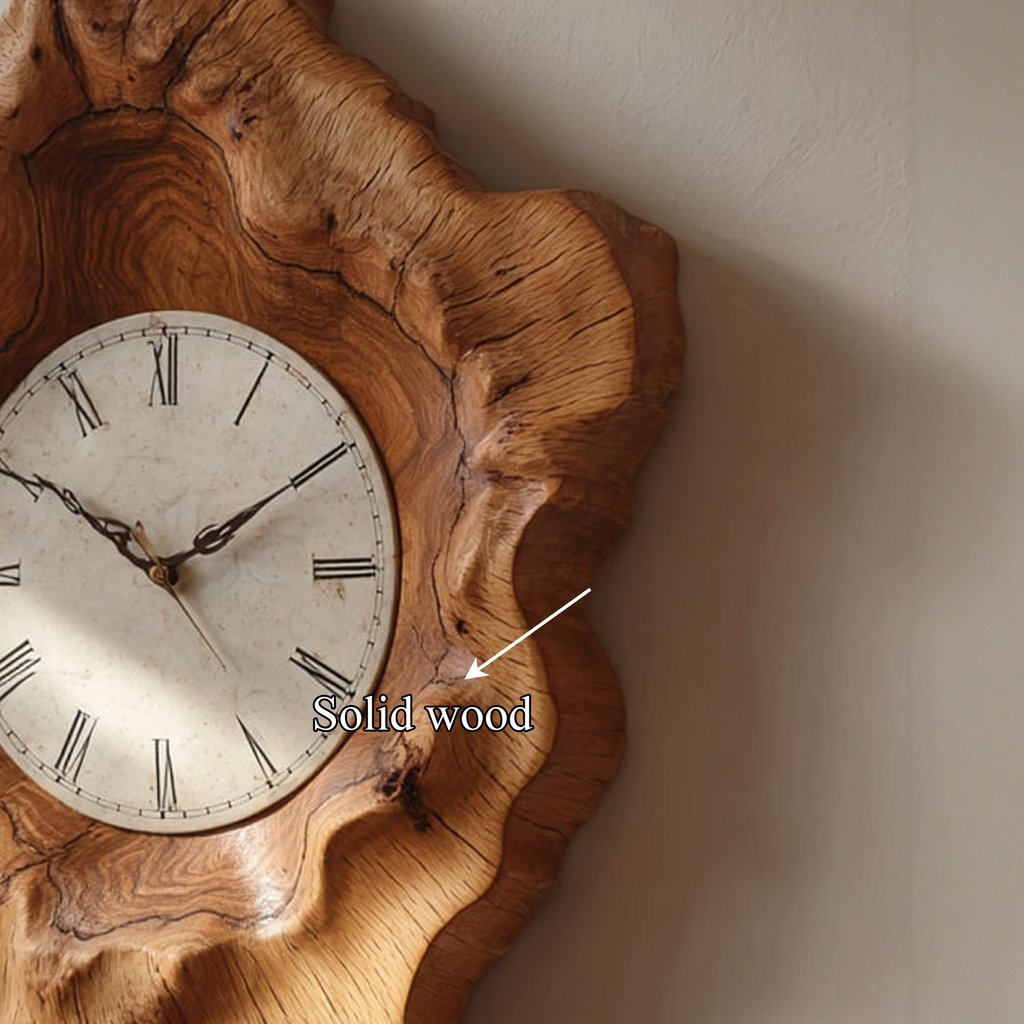 Rustic Organic Natural Wood Wall Clock Office or Study Room Decor