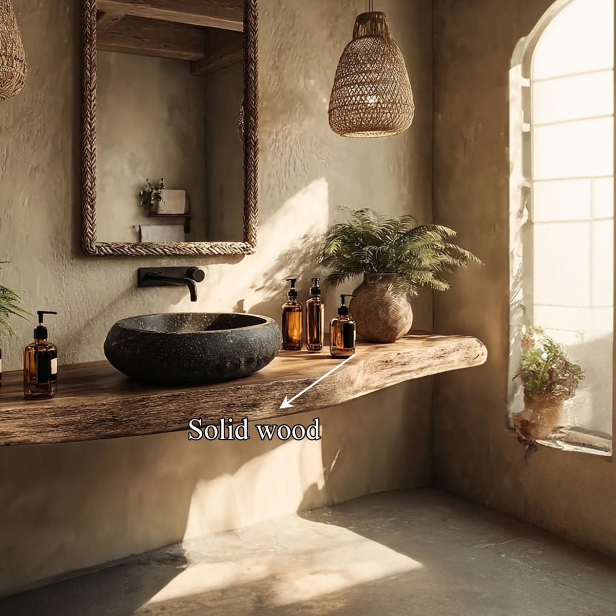 Live Edge Wood Vanity Countertop, Floating Washroom Sink Shelf