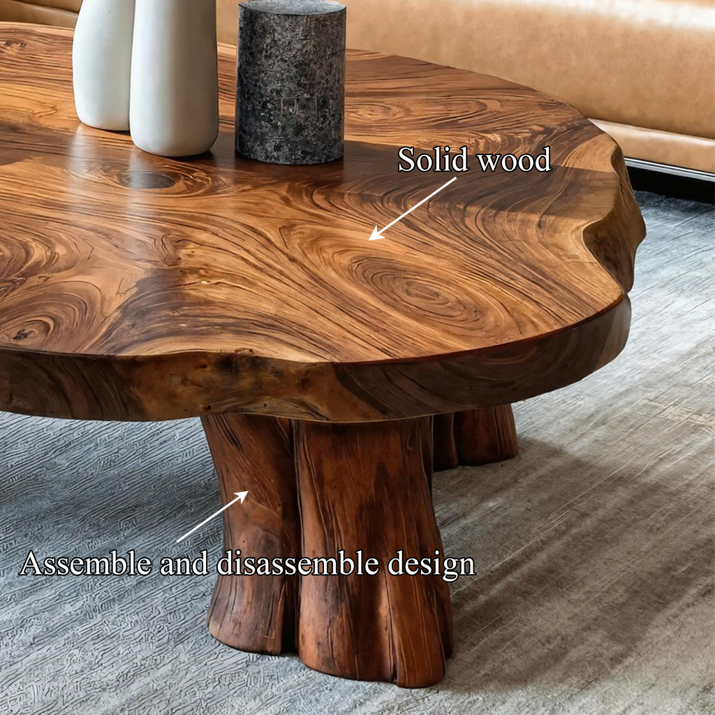 Natural Edge Coffee Table, Organic Tamarind Wood Center Table