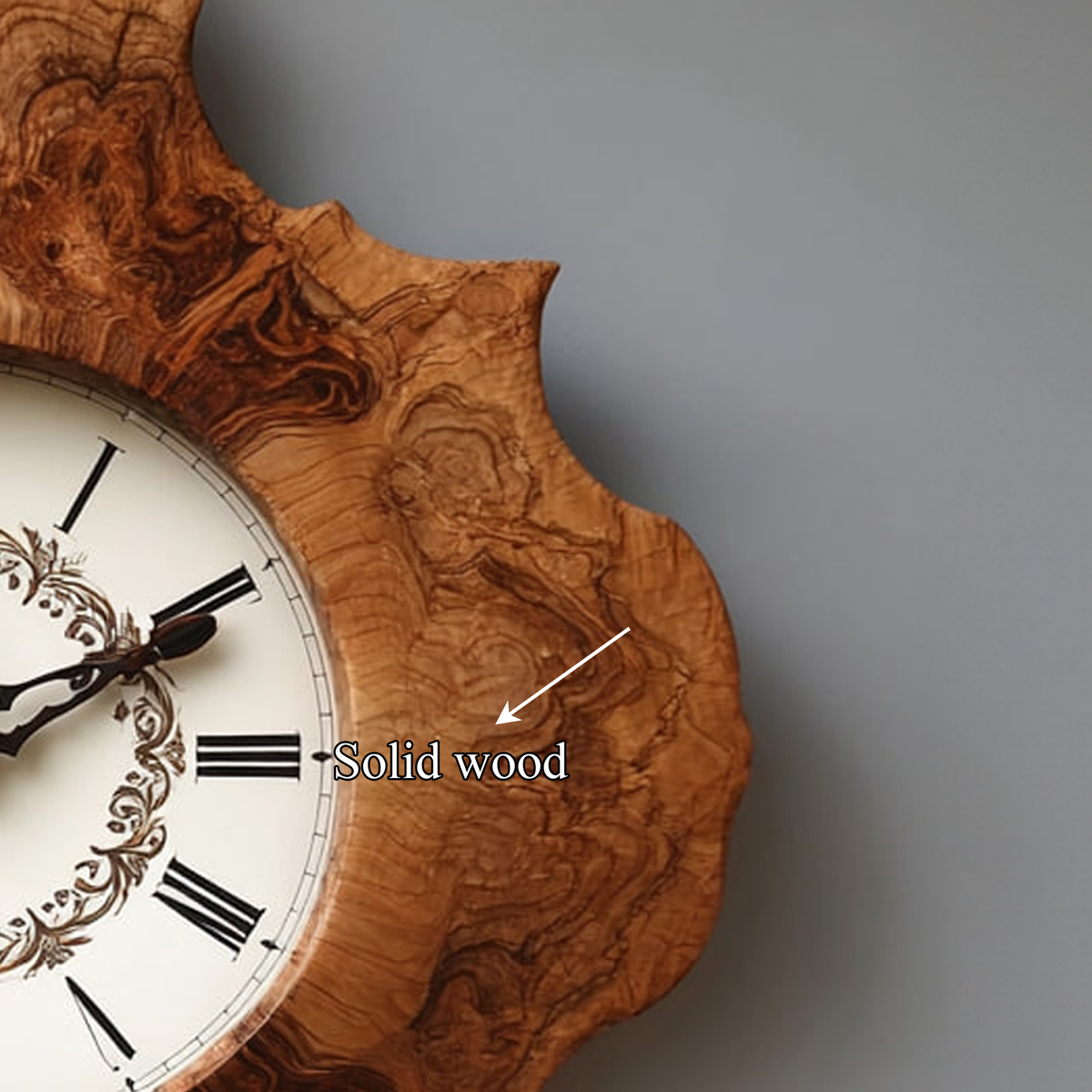 Rustic Unique Wood Wall Clock, Handcrafted Large Live Edge Tree Slice Silent Clock