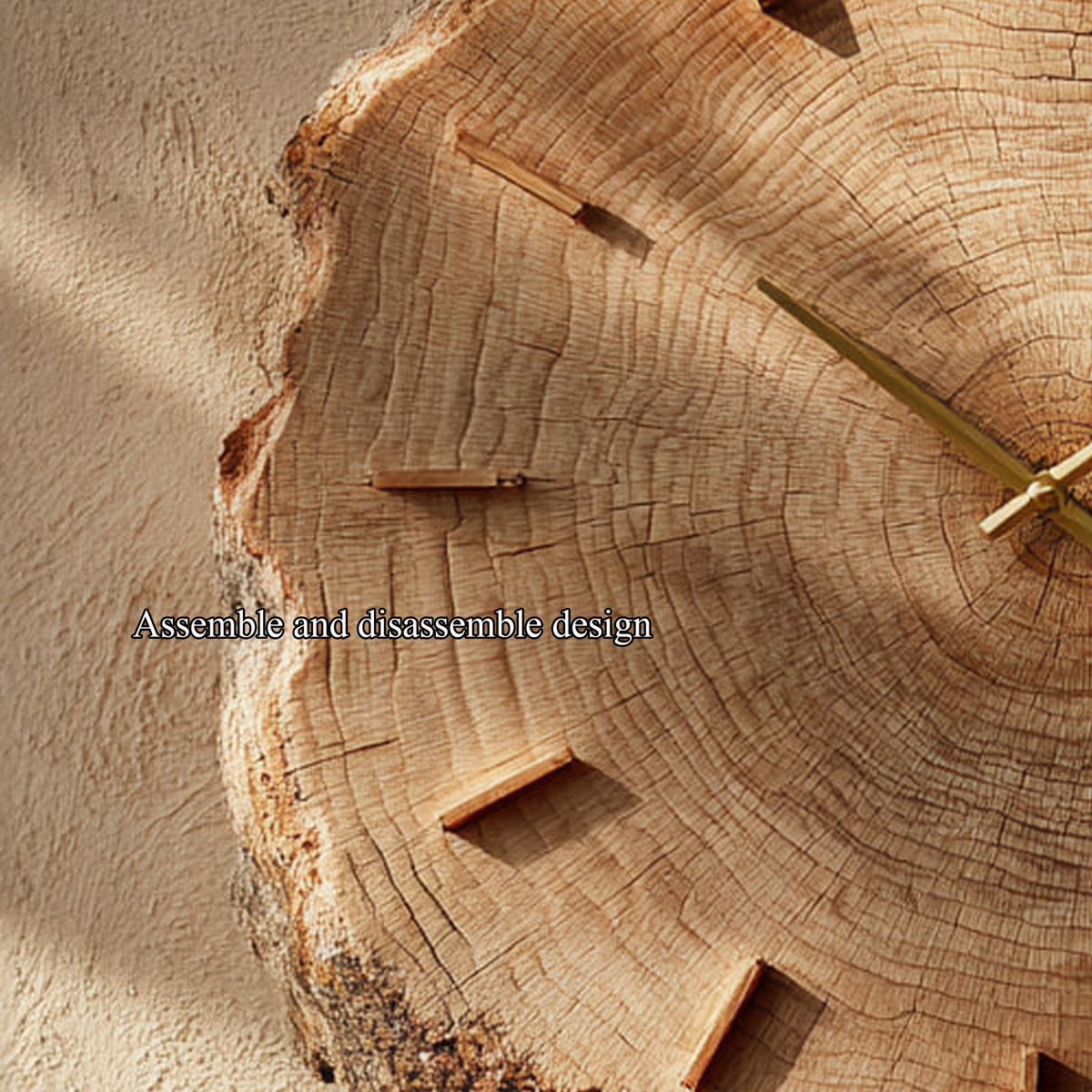 Rustic Round Wood Wall Clock, Handcrafted Live Edge Tree Slice Silent Wooden Clock