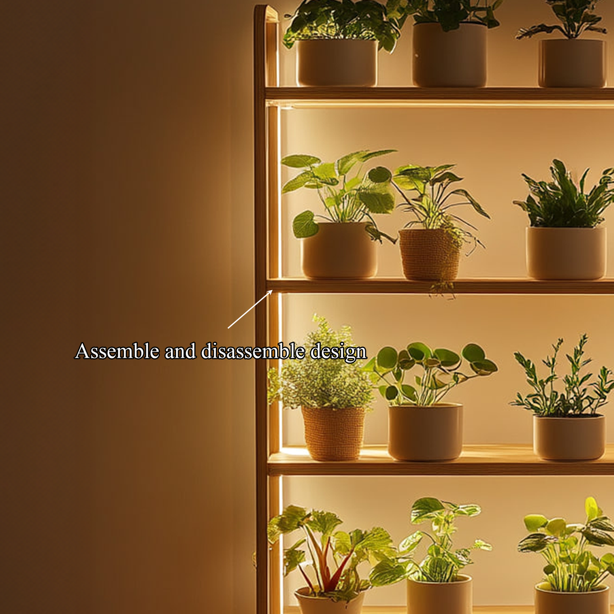 Mid Century Botanical Shelf Contemporary Indoor Garden