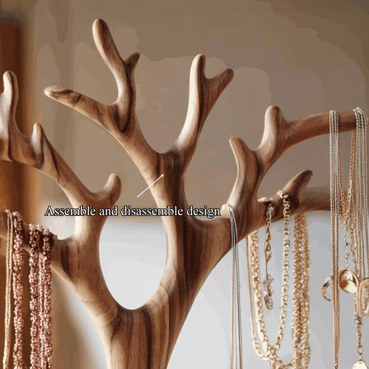 Jewelry Tree Stand, Organic Solid Walnut Necklace and Earring Holder