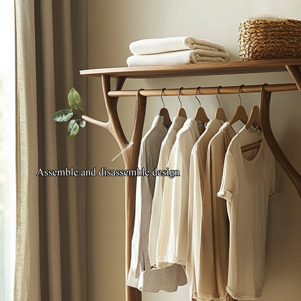 Handcrafted Solid Wood Tree Rack Organic Bedroom