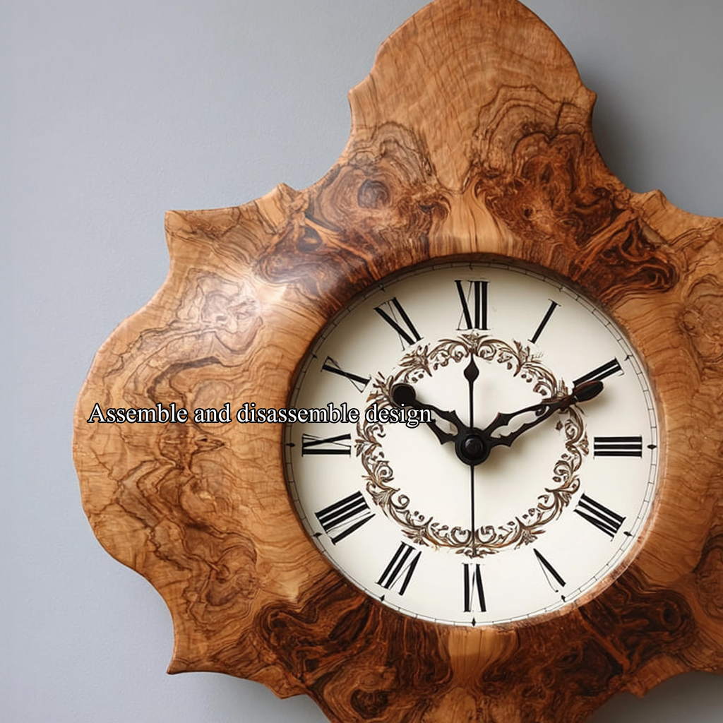 Rustic Unique Wood Wall Clock, Handcrafted Large Live Edge Tree Slice Silent Clock