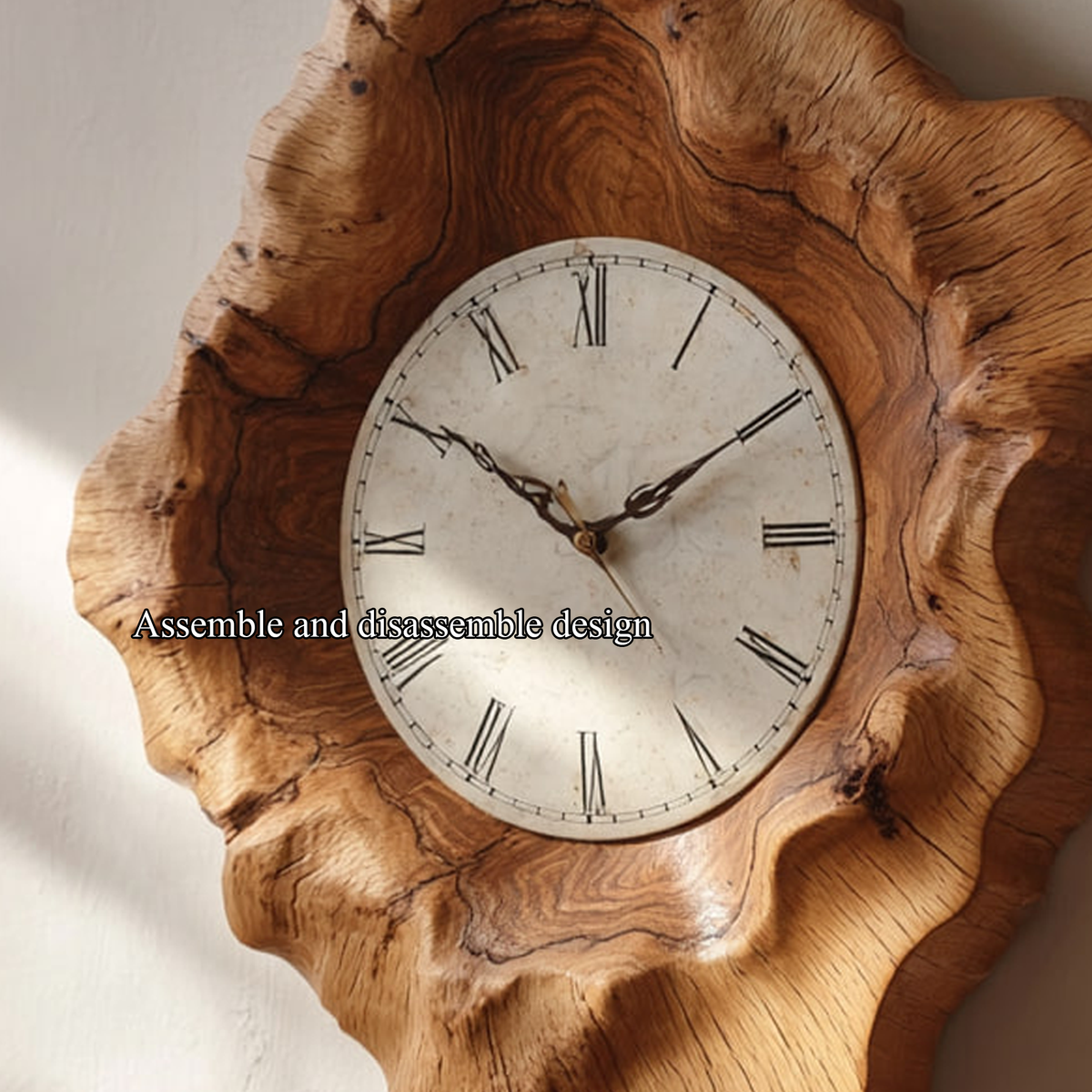 Rustic Organic Natural Wood Wall Clock Office or Study Room Decor