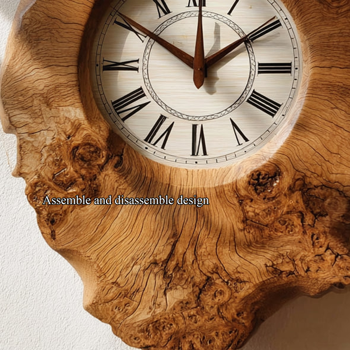 Wood Wall Clock, Organic Live Edge Slab for Kitchen or Dining Room