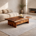 Low Profile Solid Wood Coffee Table Timeless Living Room Interior