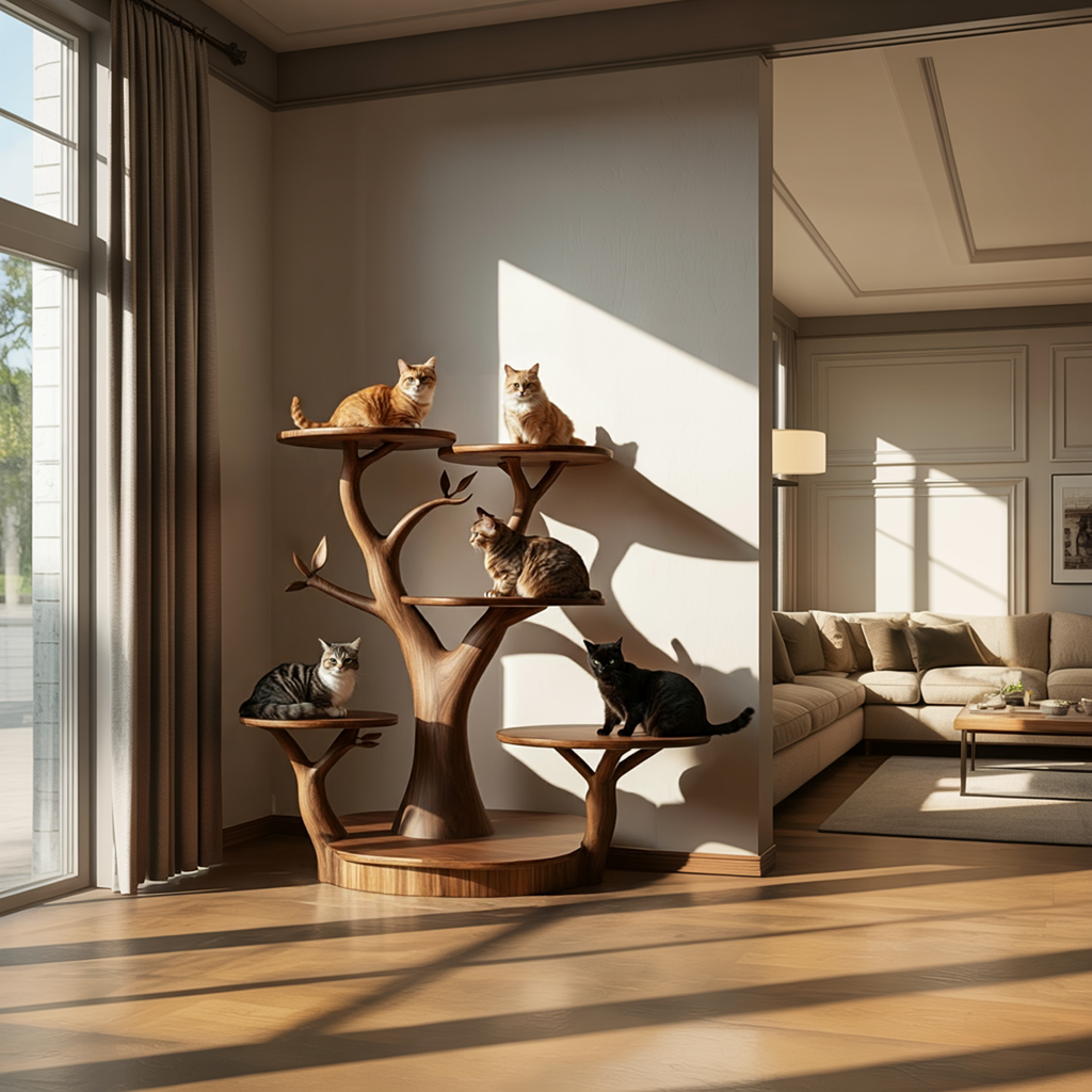 Handcrafted Cat Tree Pet Climbing Furniture Home Decor