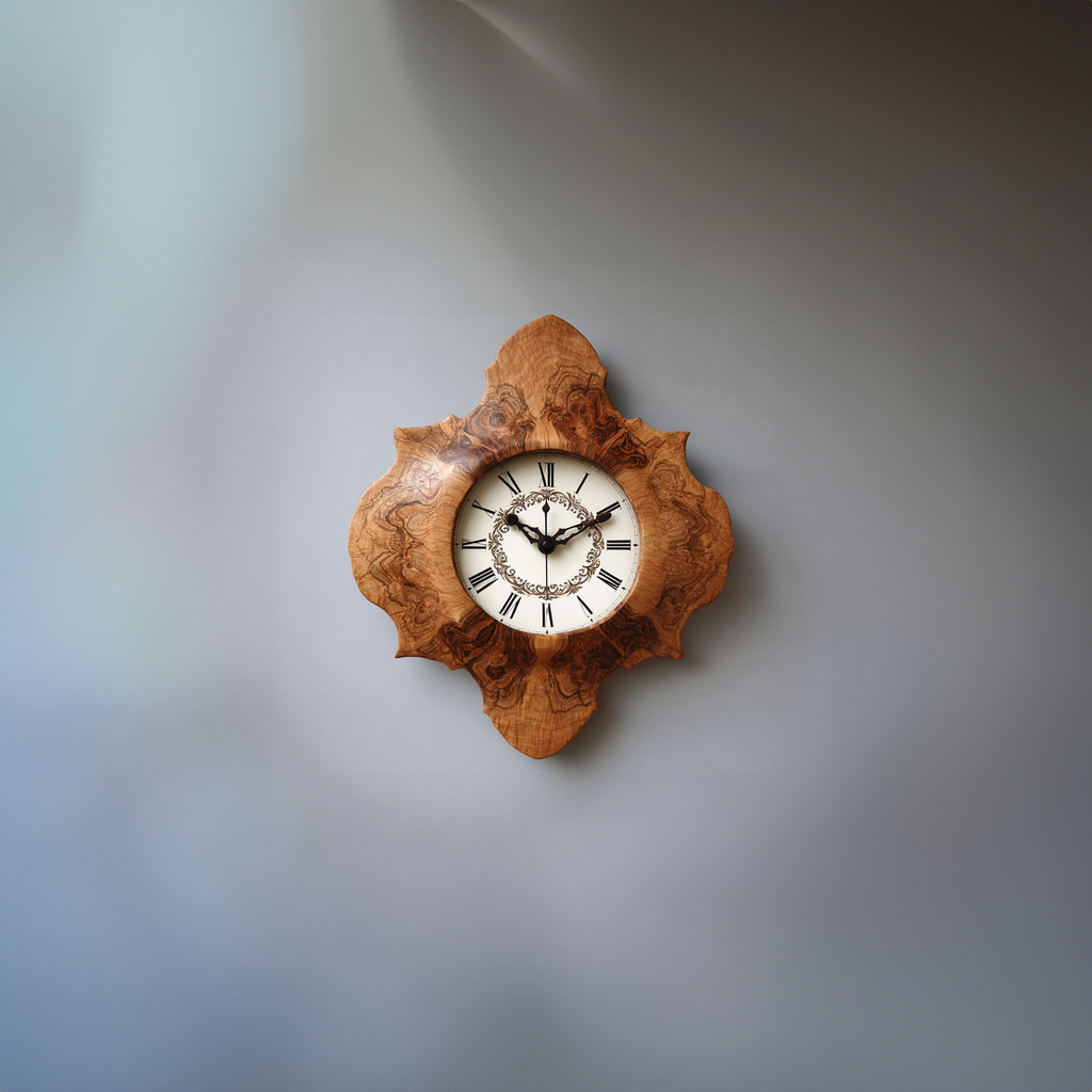 Rustic Unique Wood Wall Clock, Handcrafted Large Live Edge Tree Slice Silent Clock