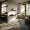 Handcrafted Live Edge Floating Work Desk Modern Corner Workspace