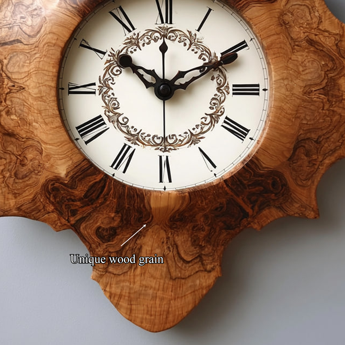 Rustic Unique Wood Wall Clock, Handcrafted Large Live Edge Tree Slice Silent Clock