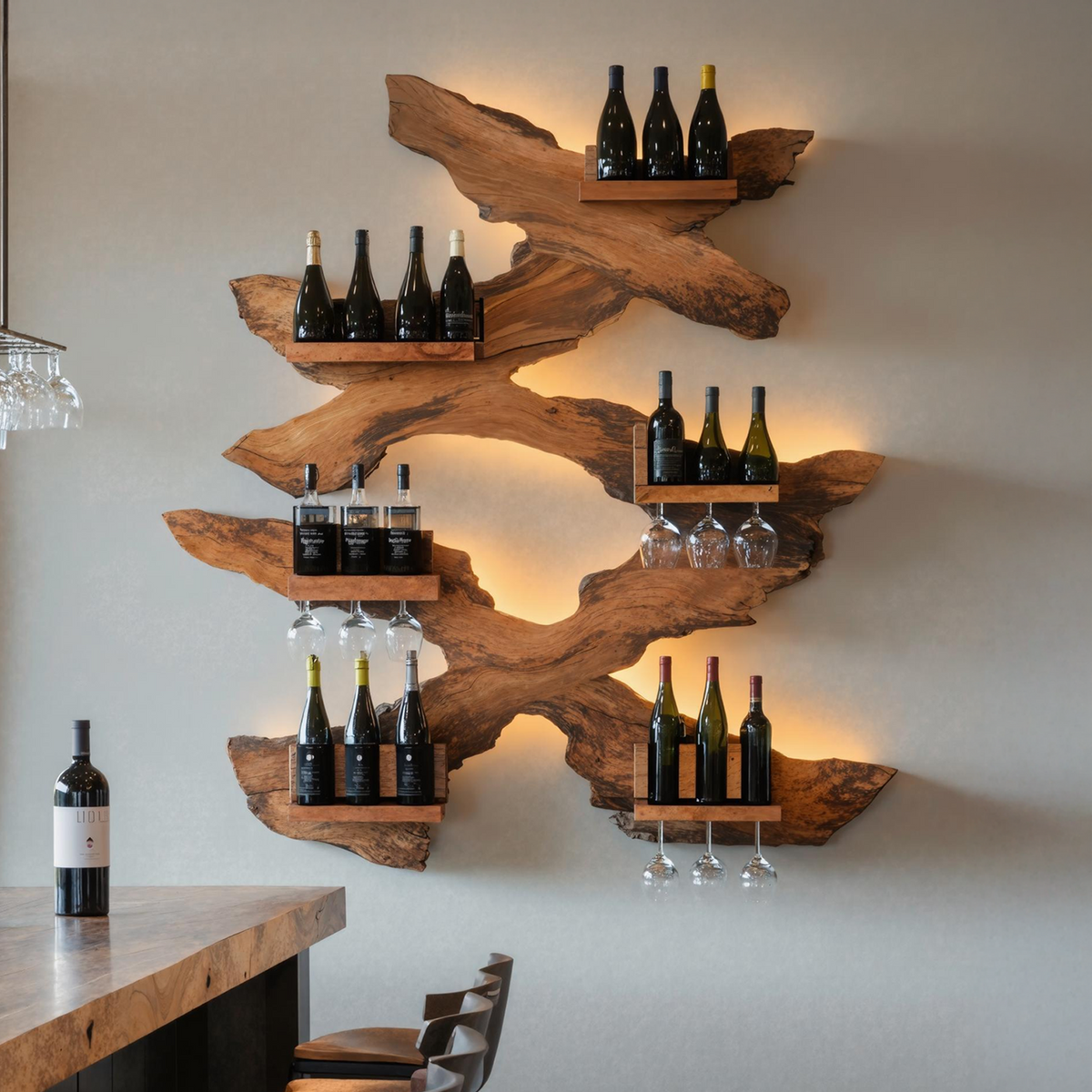 Farmhouse Wine Stand For Living Room