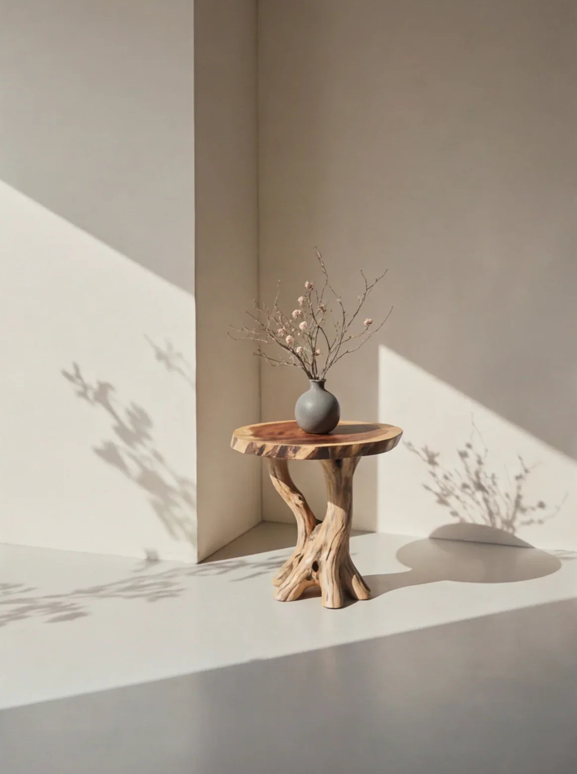 Rustic Live Edge End Table