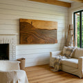 Abstract Natural Wood Wall Art For Tropical Modern Interior Styling